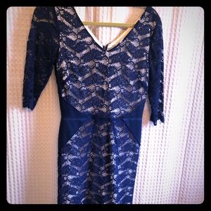 Antonio Melani blue & white lace dress.